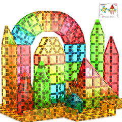 PicassoTiles kid-on-trip play captures learning during travel and waiting.