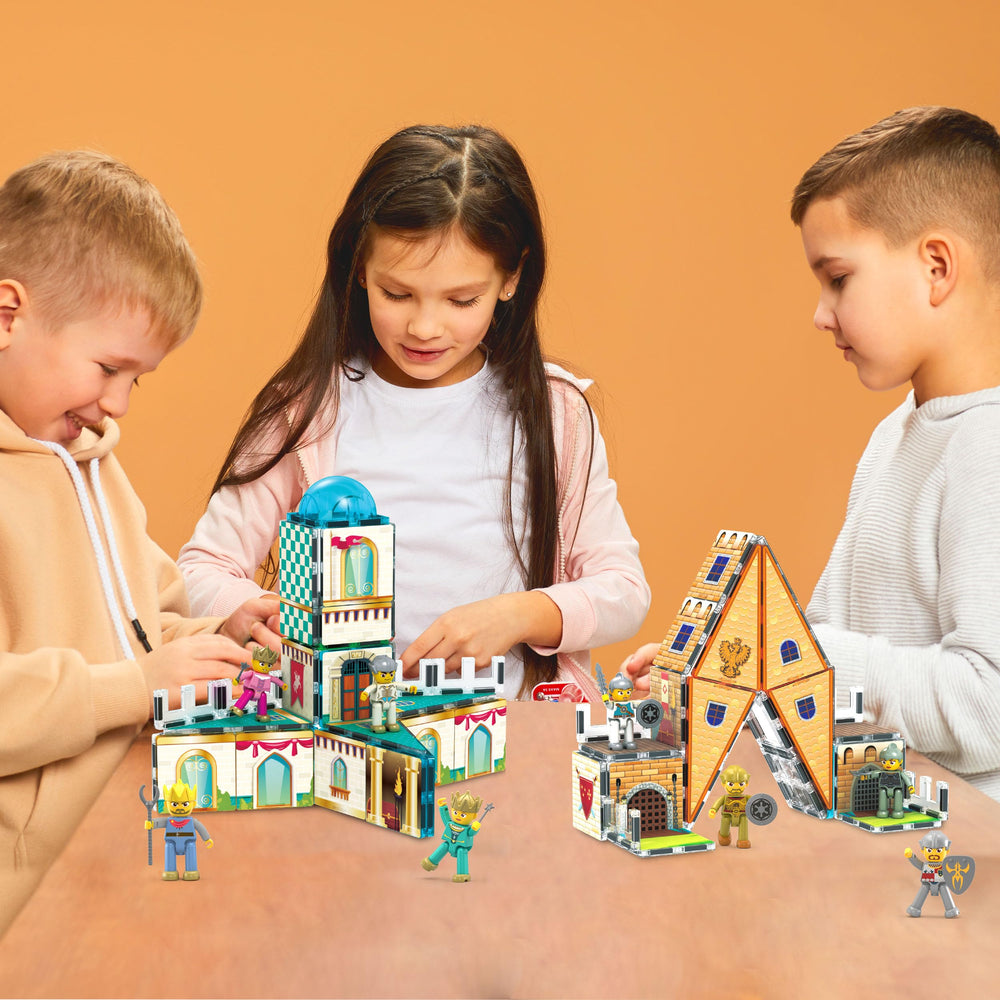 PicassoTiles knight figures add character interactions during pretend play