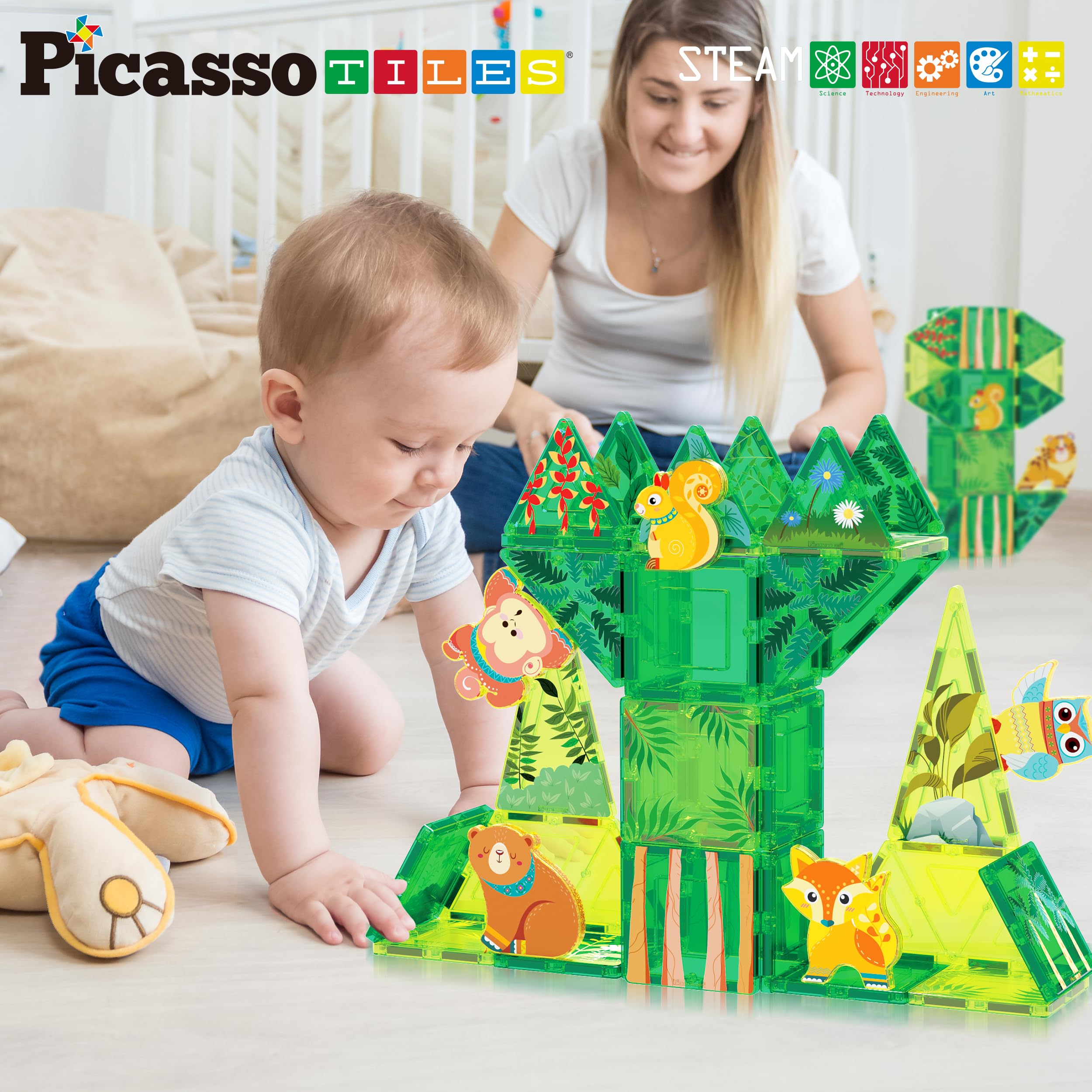 PicassoTiles koala figure supports calm, imaginative sessions.