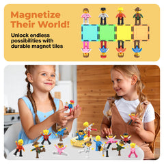 PicassoTiles 16pc figures support language development through naming and describing actions