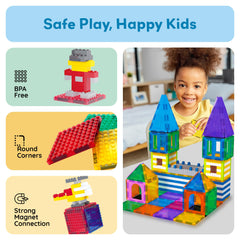 Large, snap-together pieces help kids stack tall structures with confidence.