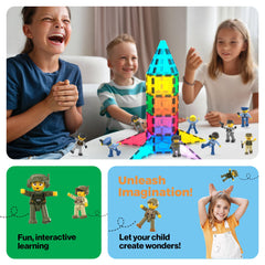 PicassoTiles magnet expansion variety pack adds exciting new characters for expanding imagination.