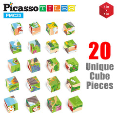 PicassoTiles magnet puzzle cubes spin and click for matching