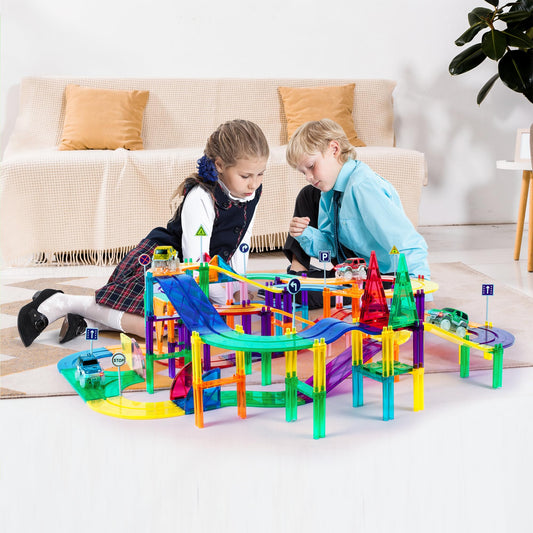 PicassoTiles magnet tiles closeup highlights sturdy magnets and smooth edges for safe play.