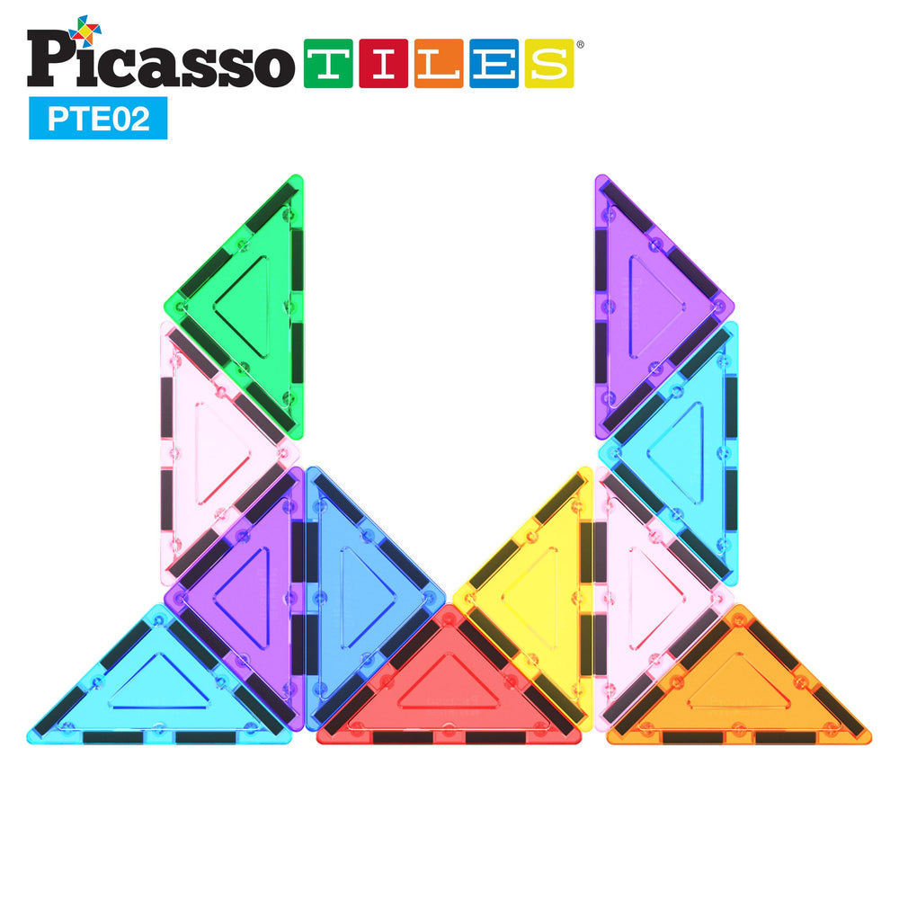 PicassoTiles magnetic tiles promote hands-on learning and color recognition.
