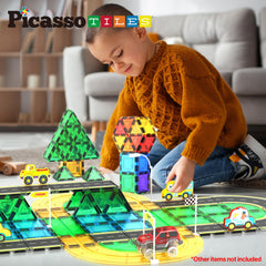 PicassoTiles magnetic car system compatibility enables cross-brand setup for expanded play.