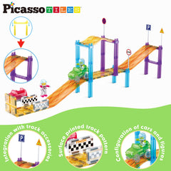PicassoTiles ramped race track slopes expanding building options
