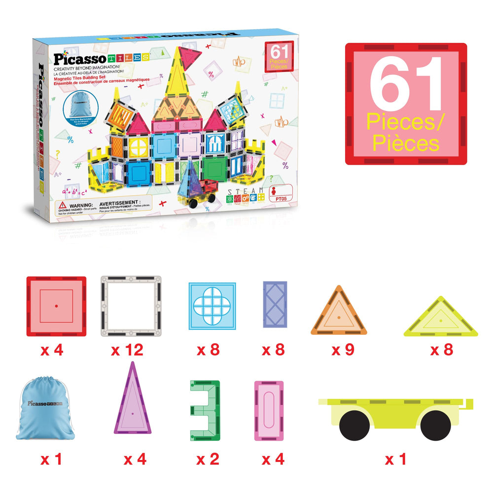 PicassoTiles magnetic tiles assembly demonstrates magnetic connections for hands-on learning