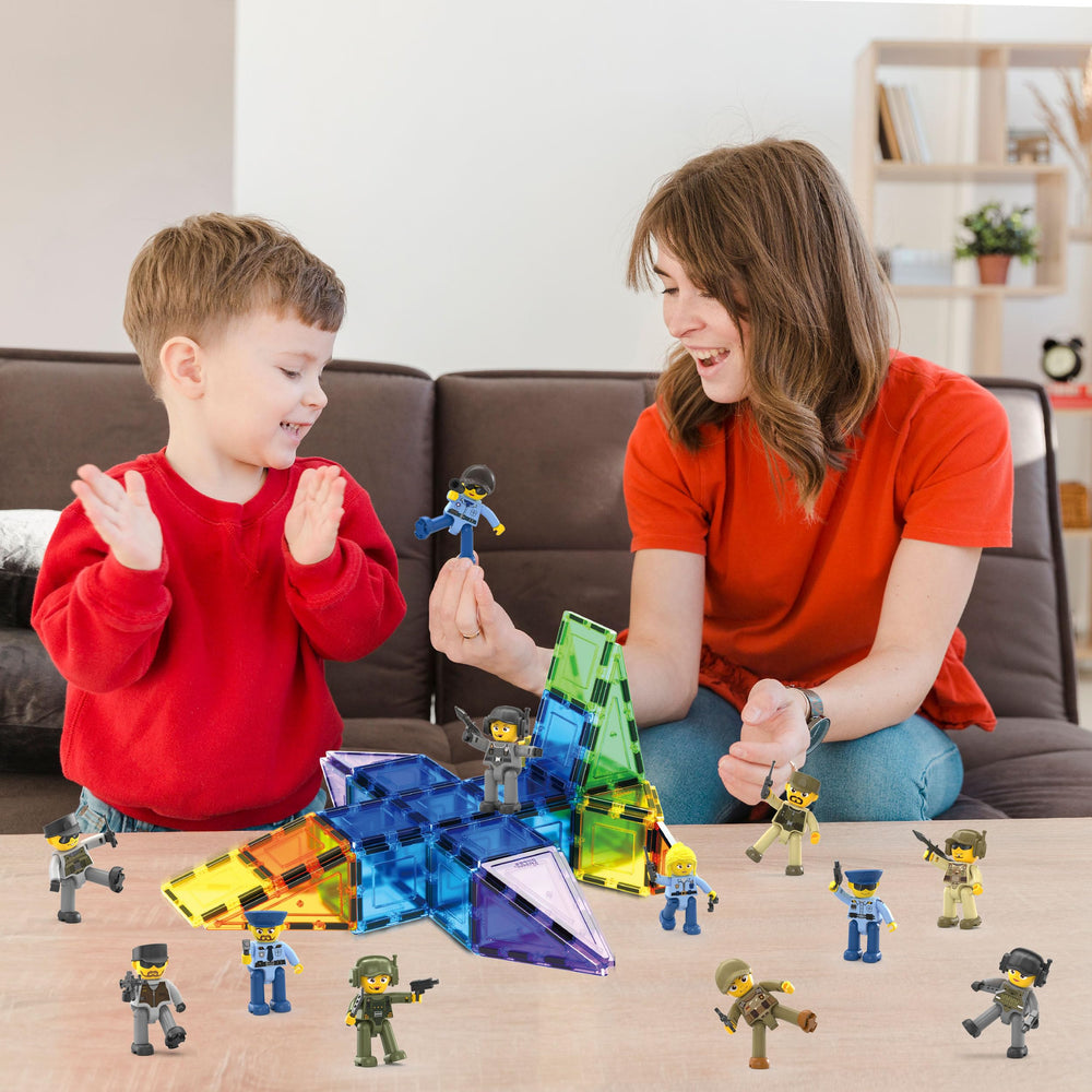 PicassoTiles magnetic tiles construction play promotes hands-on building and imaginative design.