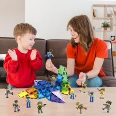 PicassoTiles magnetic tiles construction play promotes hands-on building and imaginative design.