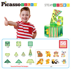 PicassoTiles magnetic tiles playset for creative STEM building and storytelling.