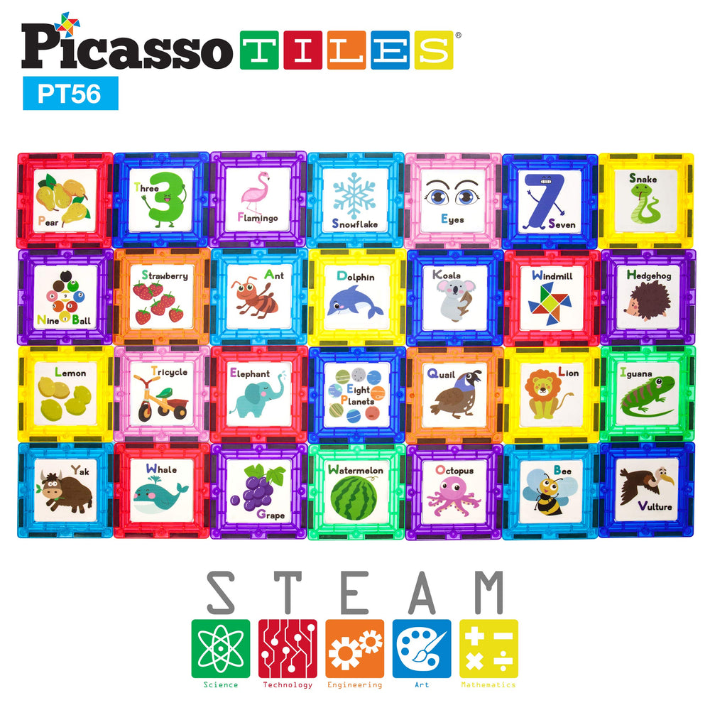 PicassoTiles magnets provide secure connections during pretend-play building.