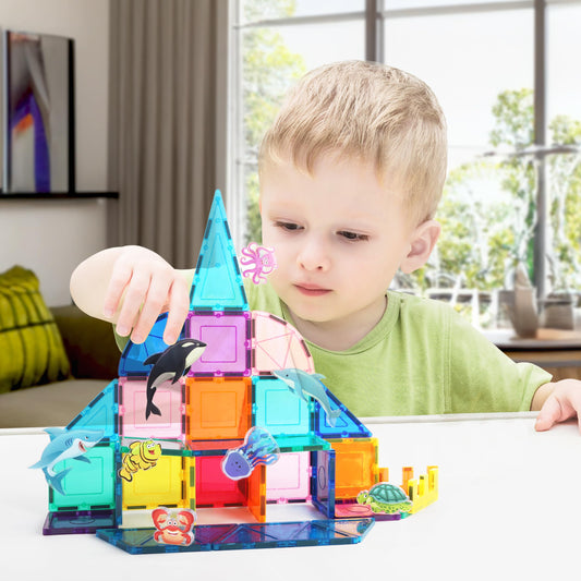 PicassoTiles jellyfish figure boosts storytelling and stacking with magnetic tiles.