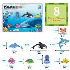 PicassoTiles shark figure adds dynamic action to any magnetic build.