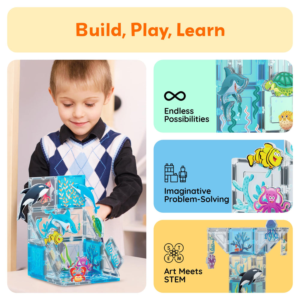 PicassoTiles tropical fish figure brightens aquatic scenes and playtime.