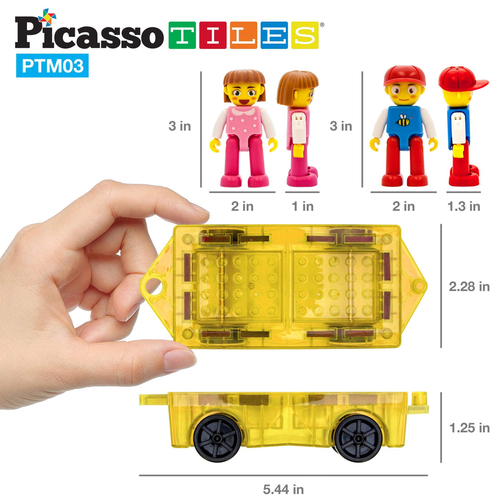 PicassoTiles mini car and figures pack encourages collaborative play among kids