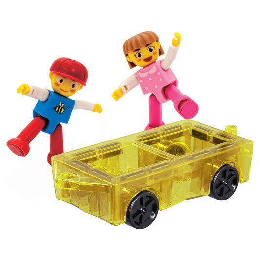 PicassoTiles mini car front view enhances fine motor skills during playtime