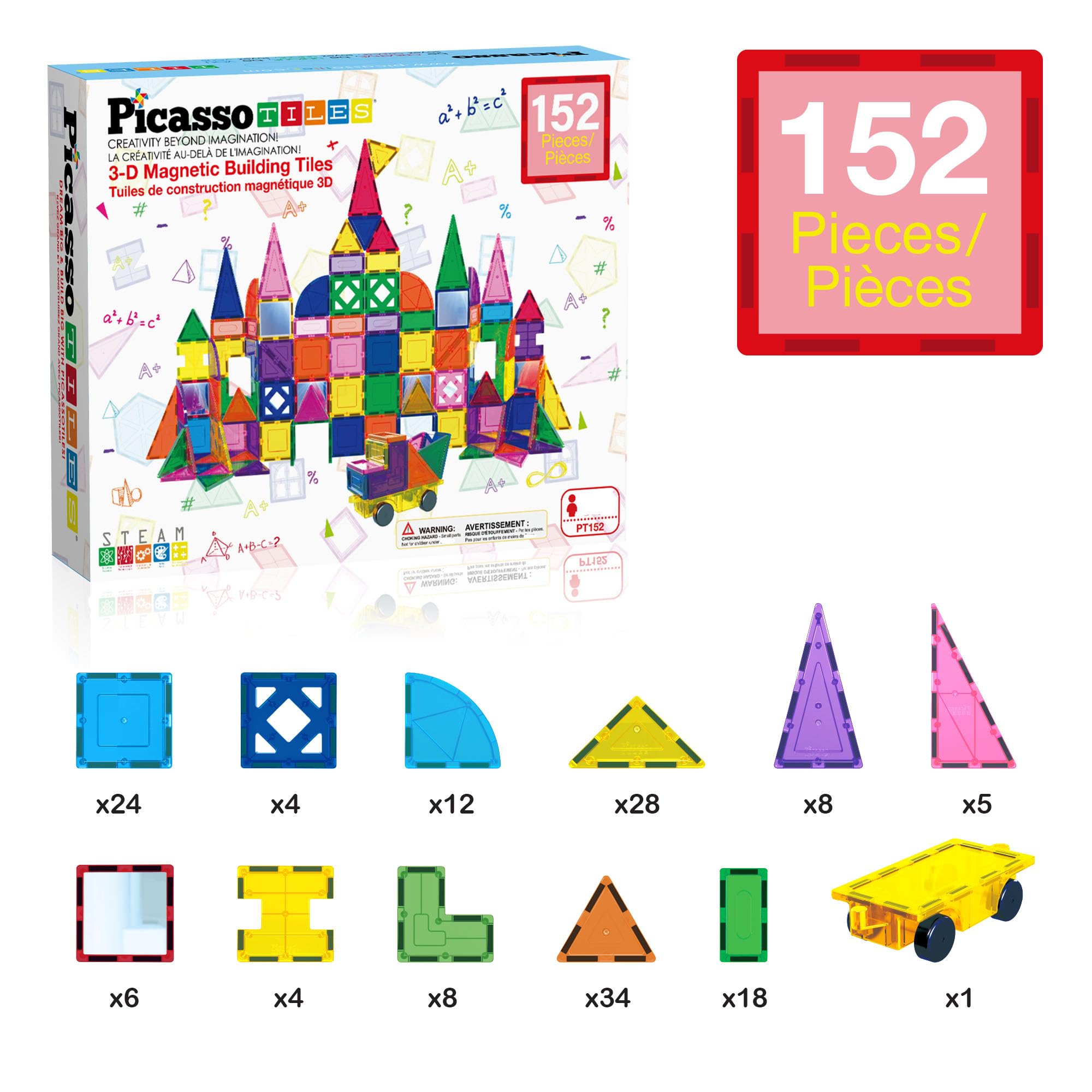PicassoTiles mirror finish light reflection boosts visual tracking during design play.