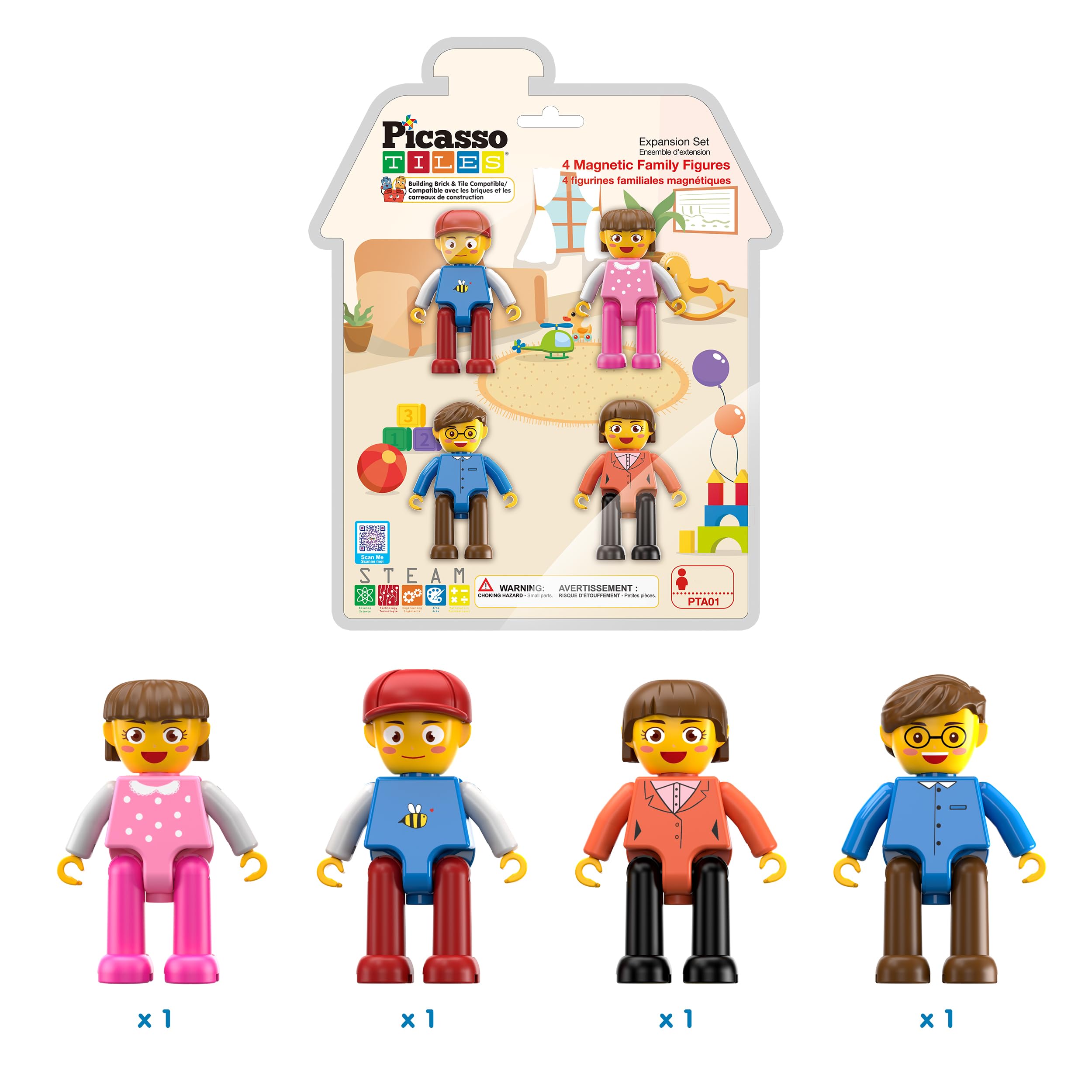 PicassoTiles mother figure magnetic base supports collaborative play