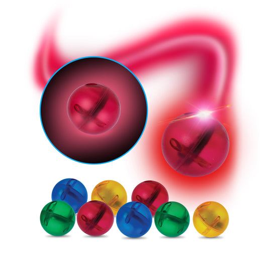 PicassoTiles motion-activated LED marbles glow in the dark for marble run play.