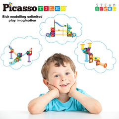 PicassoTiles multi-layer maze track adds complexity for planning and problem solving.