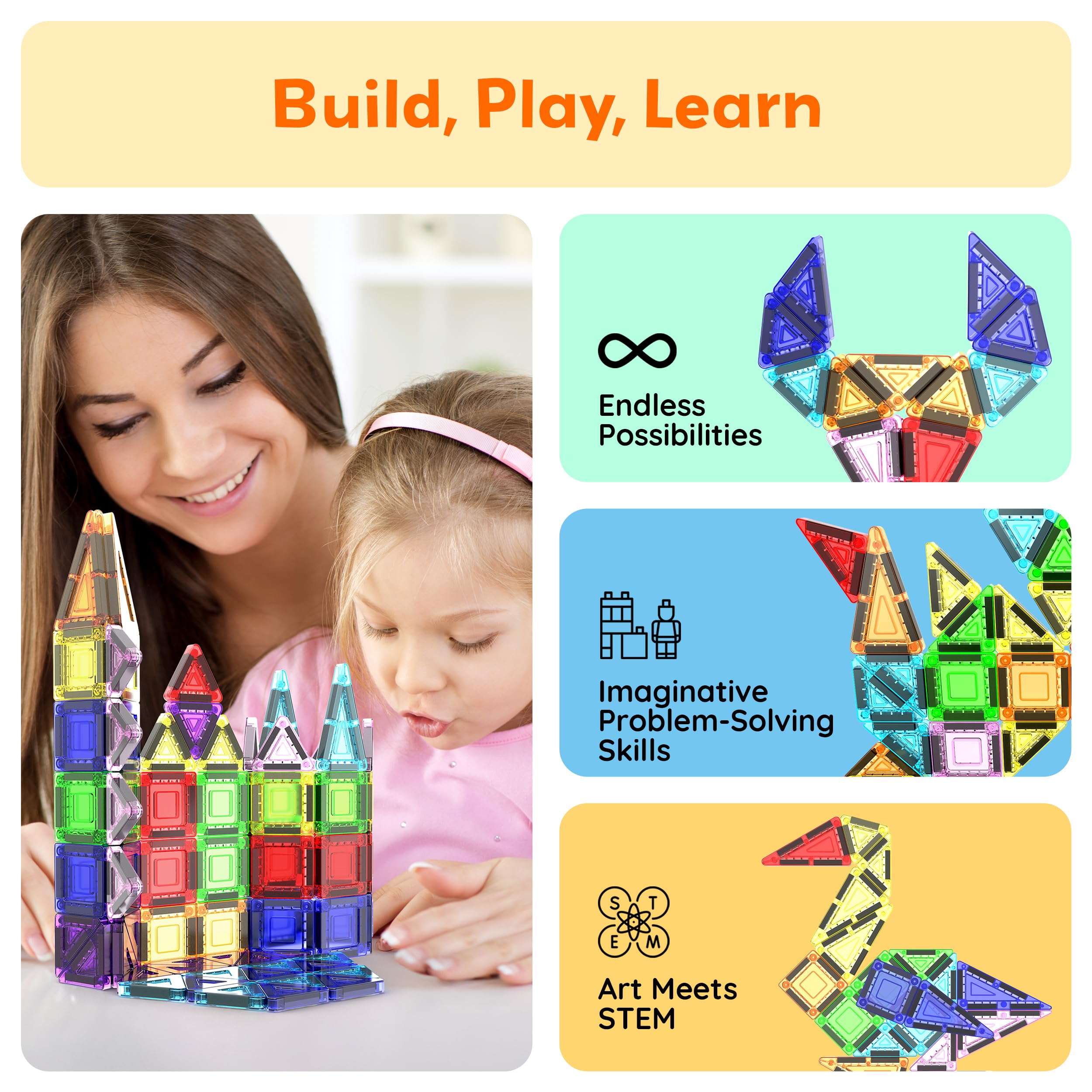 PicassoTiles Nano colorful triangles spark creative pattern building