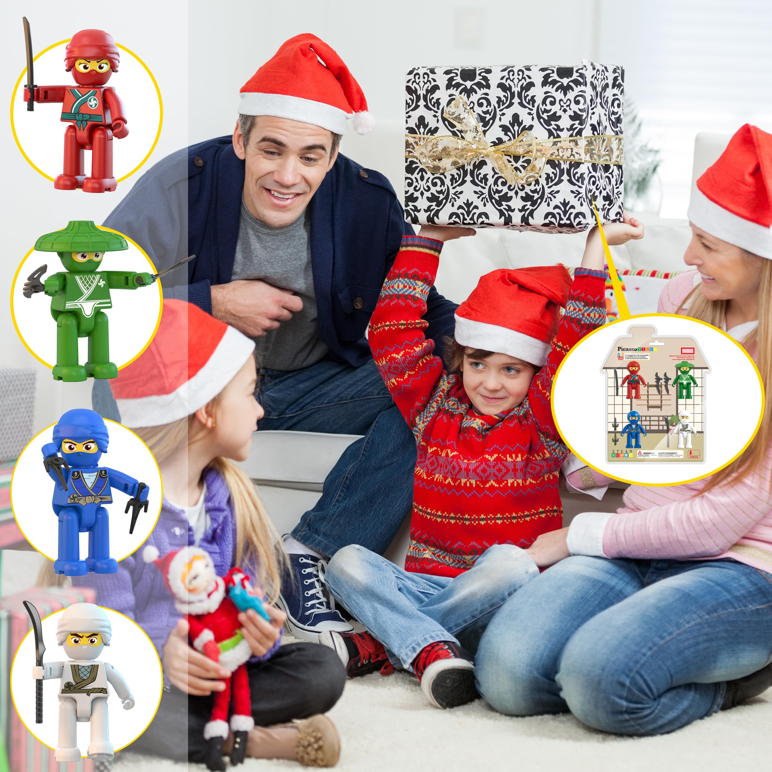 PicassoTiles Ninja action characters playset compatibility with other sets