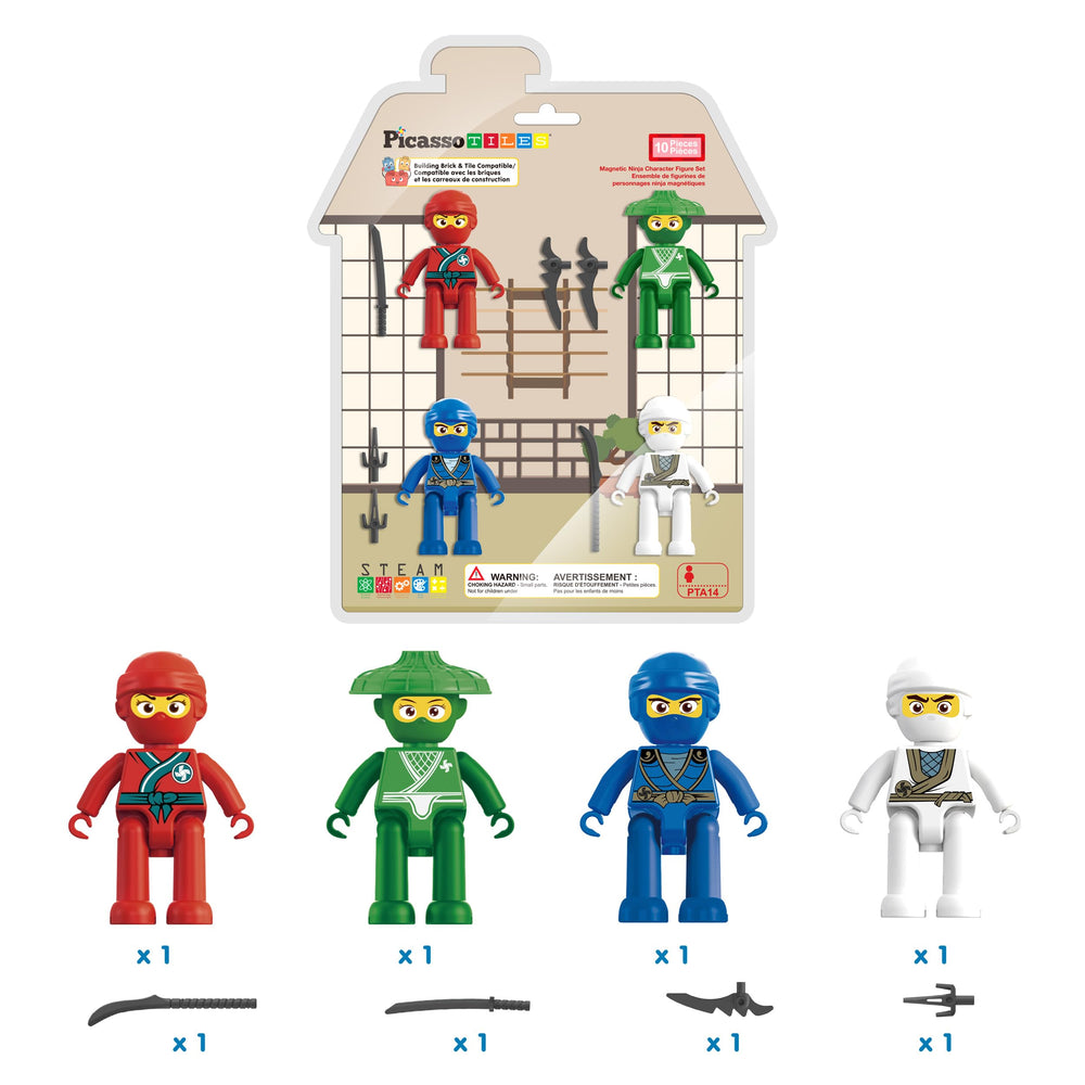 PicassoTiles Ninja action characters support STEM learning through hands-on exploration