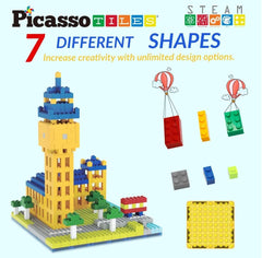 PicassoTiles open-ended creations invite garages, schools, bridges, and castles
