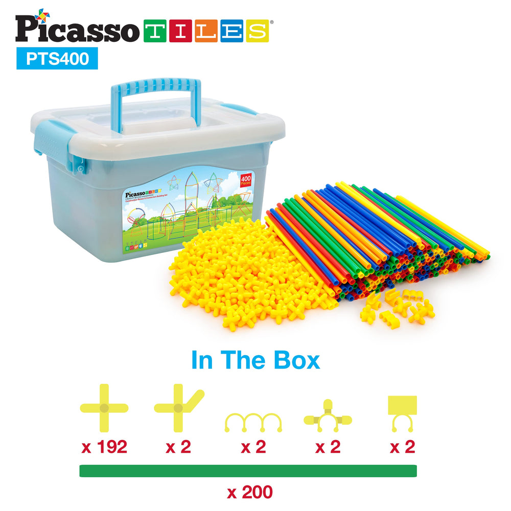 PicassoTiles open-ended designs; endless building possibilities for individuals or groups.