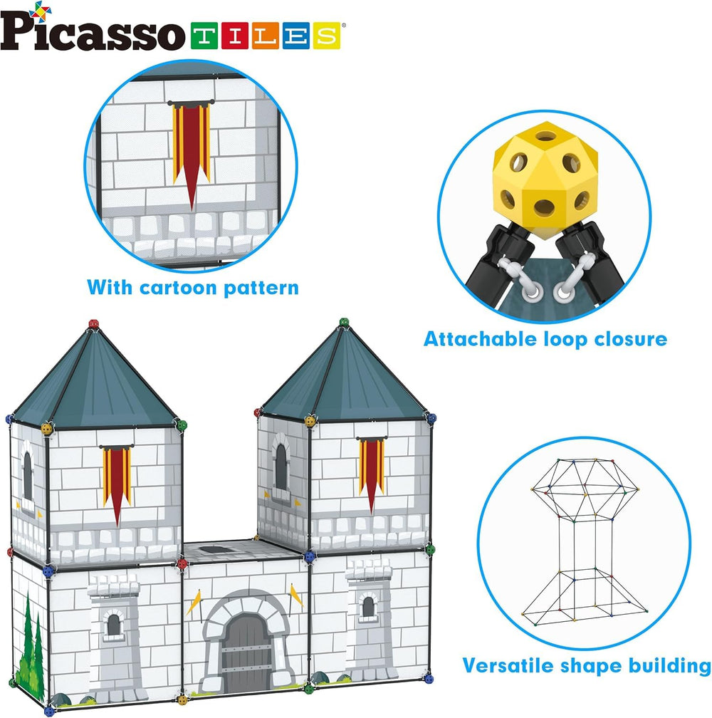 PicassoTiles kit expanding with other sets to unlock larger builds