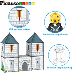 PicassoTiles kit expanding with other sets to unlock larger builds