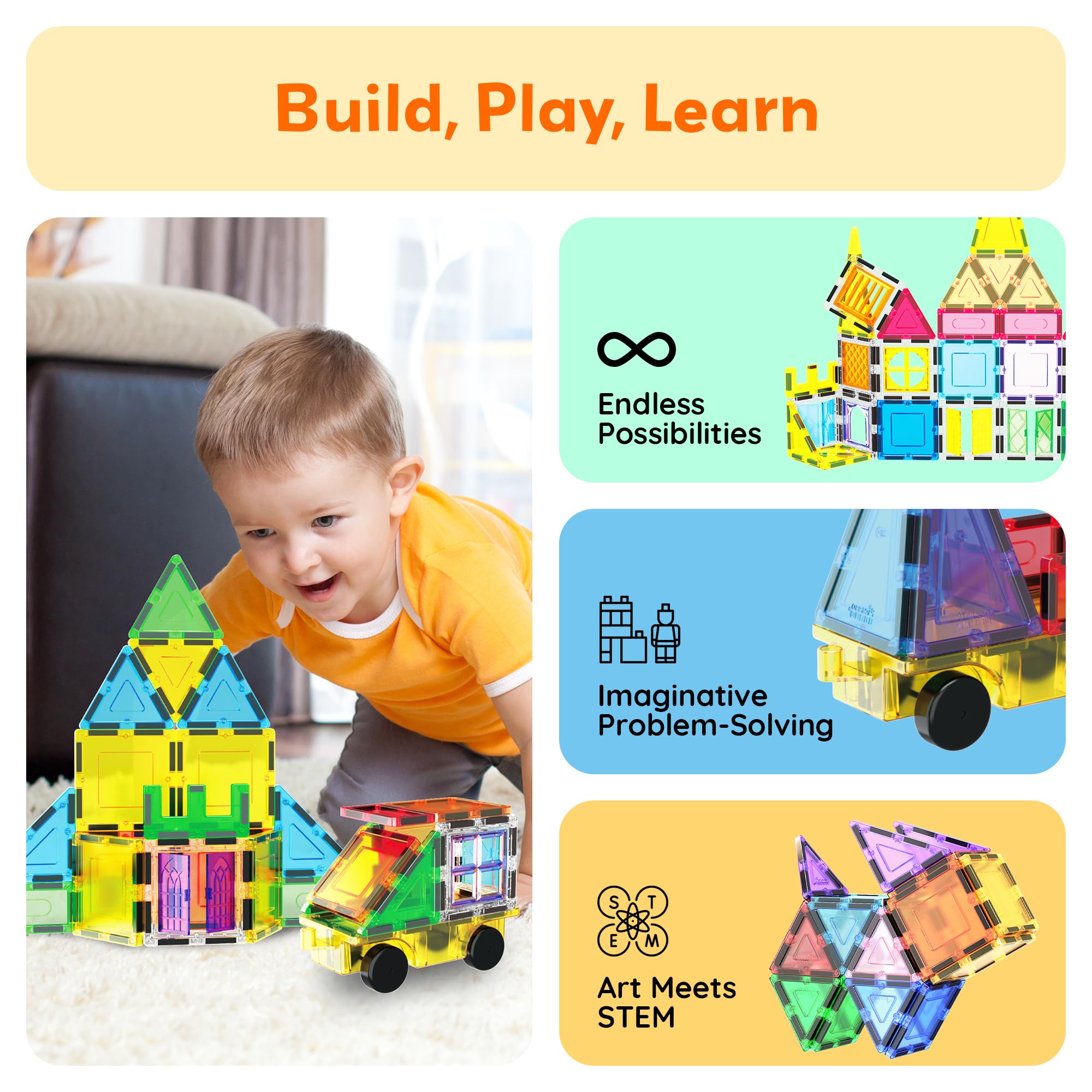PicassoTiles panda figure adds color and character to creative building sessions