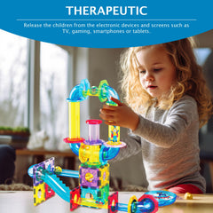 PicassoTiles Pete the Cat curved tracks inspire creative marble racing