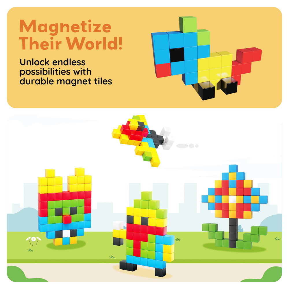 PicassoTiles PMC60 BPA-free non-toxic cubes ensure safe exploration.