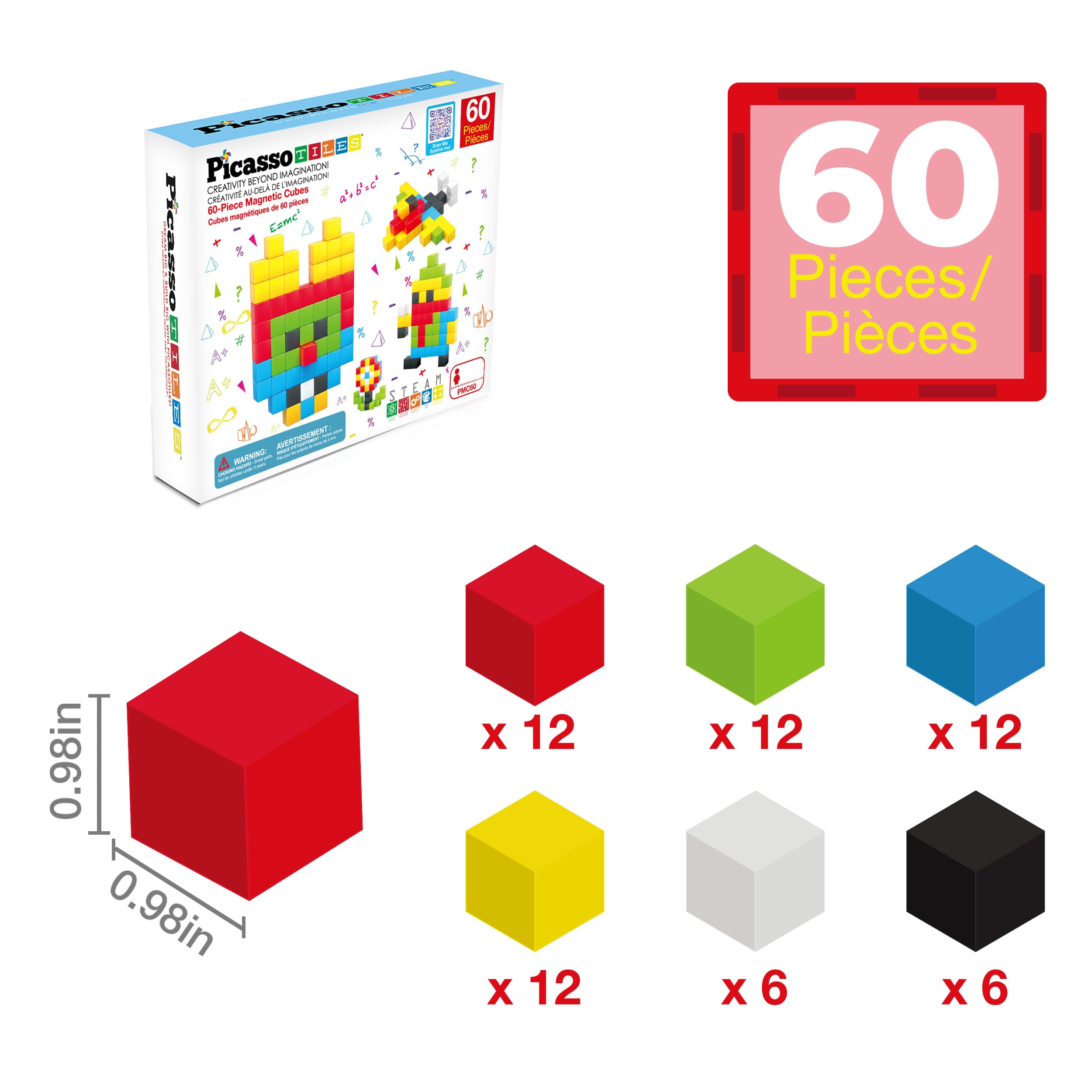 PicassoTiles PMC60 idea book with 40+ models inspires guided learning.