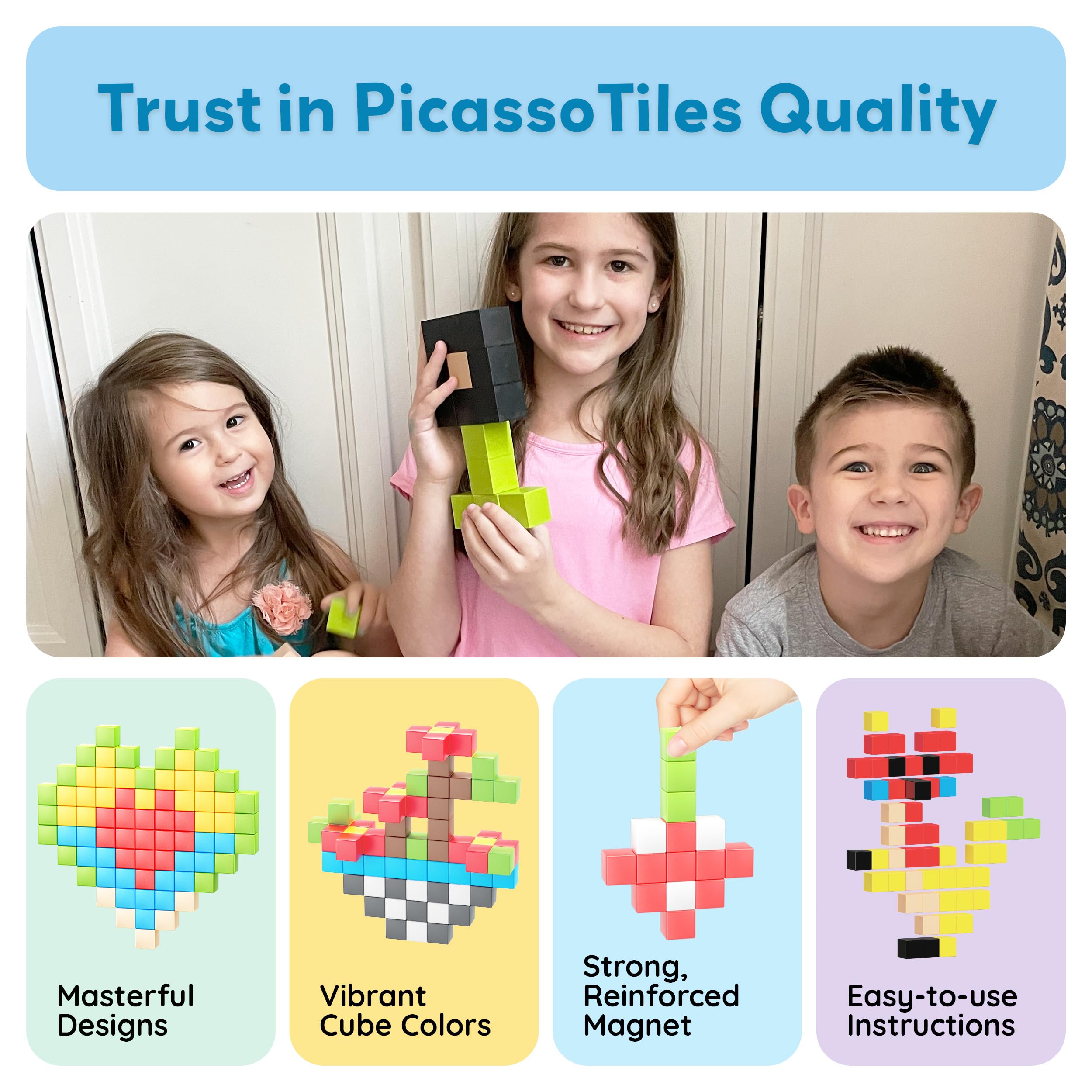 PicassoTiles PMC60 screen-free distraction with tactile building fun.