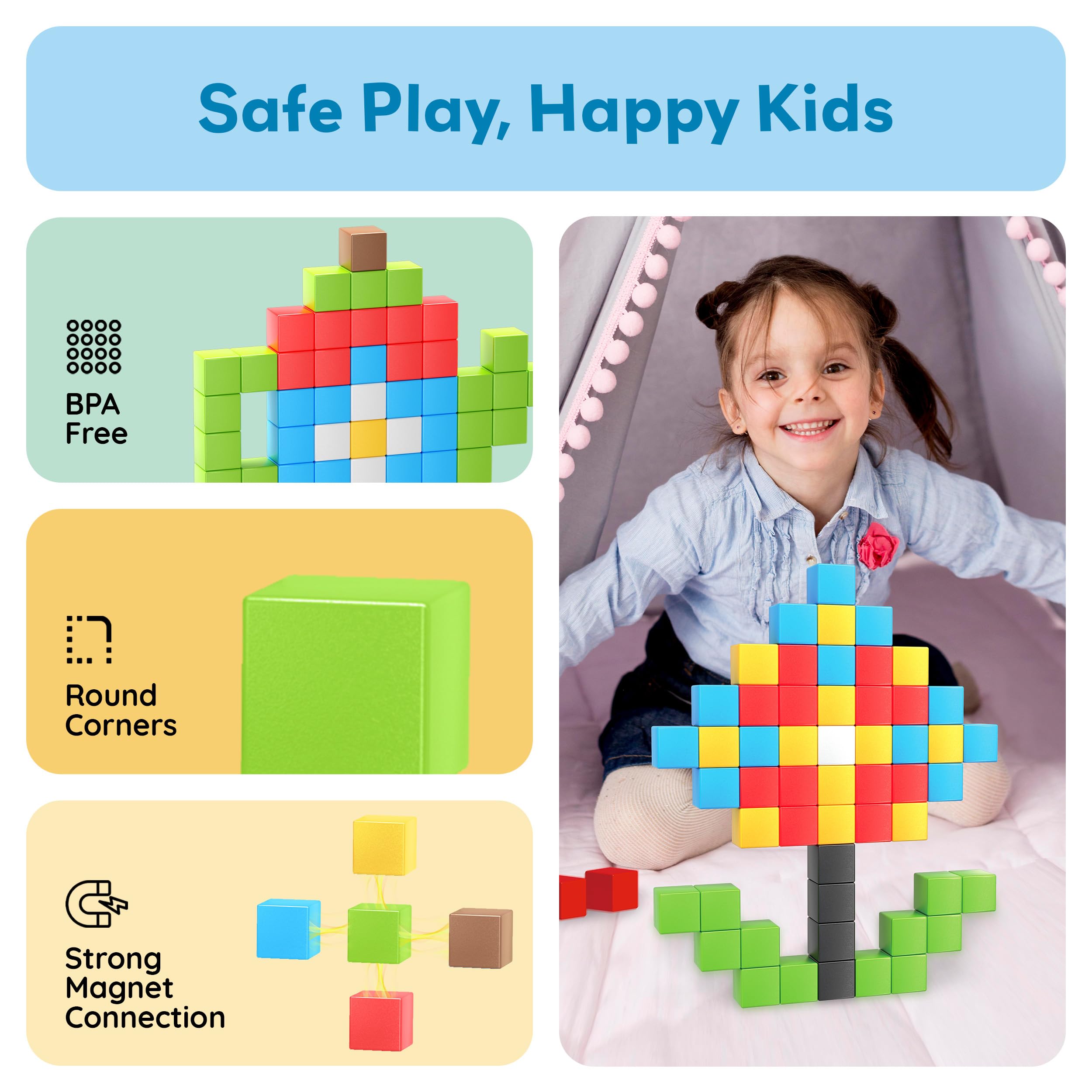 PicassoTiles PMC60 travel-friendly sensory play for quiet time.