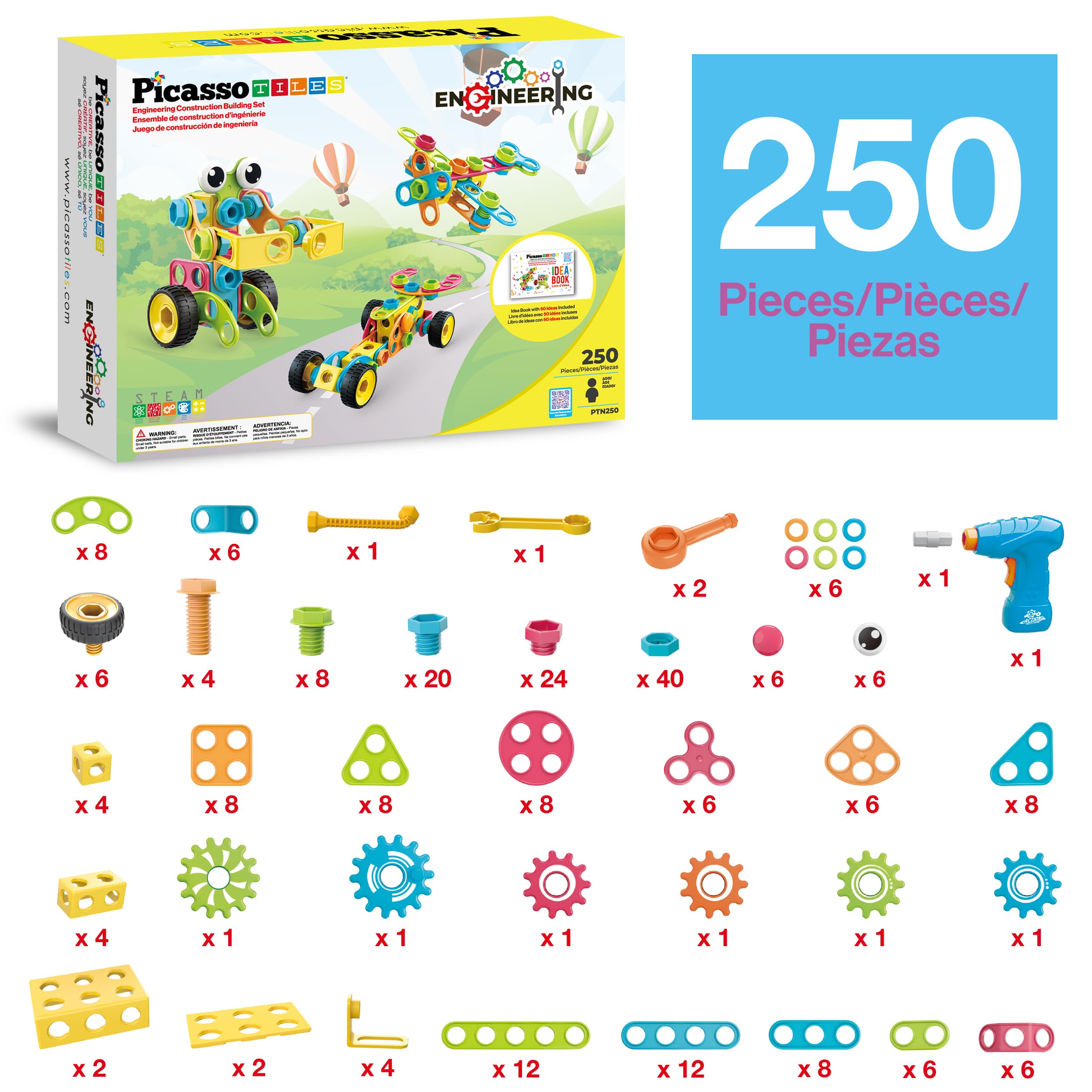 PicassoTiles power drill and tools highlight the complete toolkit for creative builds
