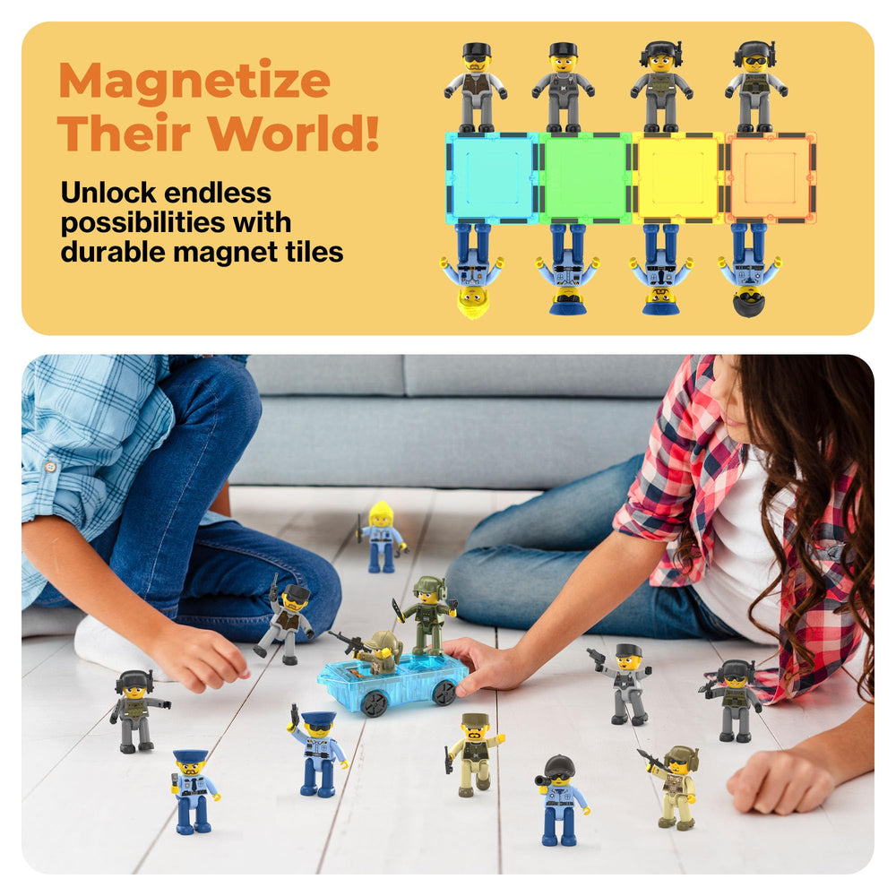 PicassoTiles pretend play figures inspire storytelling and social skills during playtime.