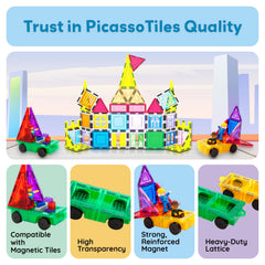 PicassoTiles PT21 group play supports safe, cooperative building activities.