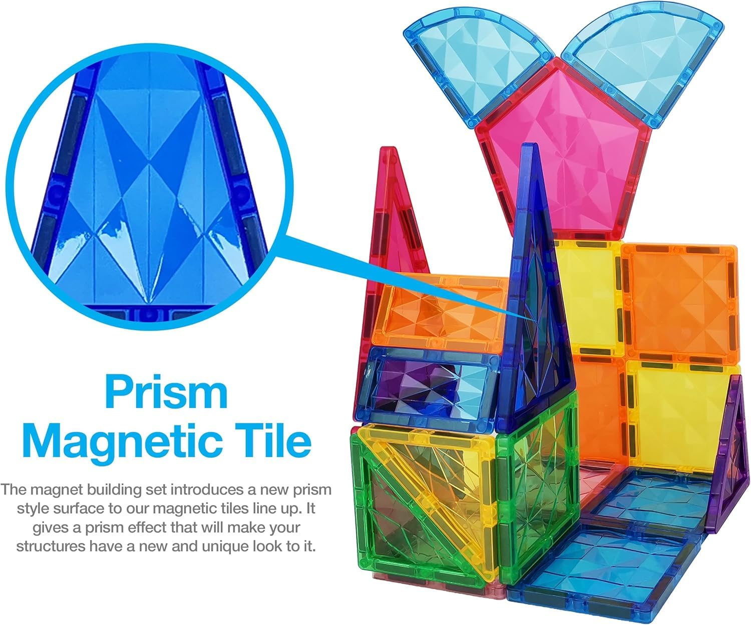 PicassoTiles PT41 magnetic tiles connect easily for big, imaginative builds