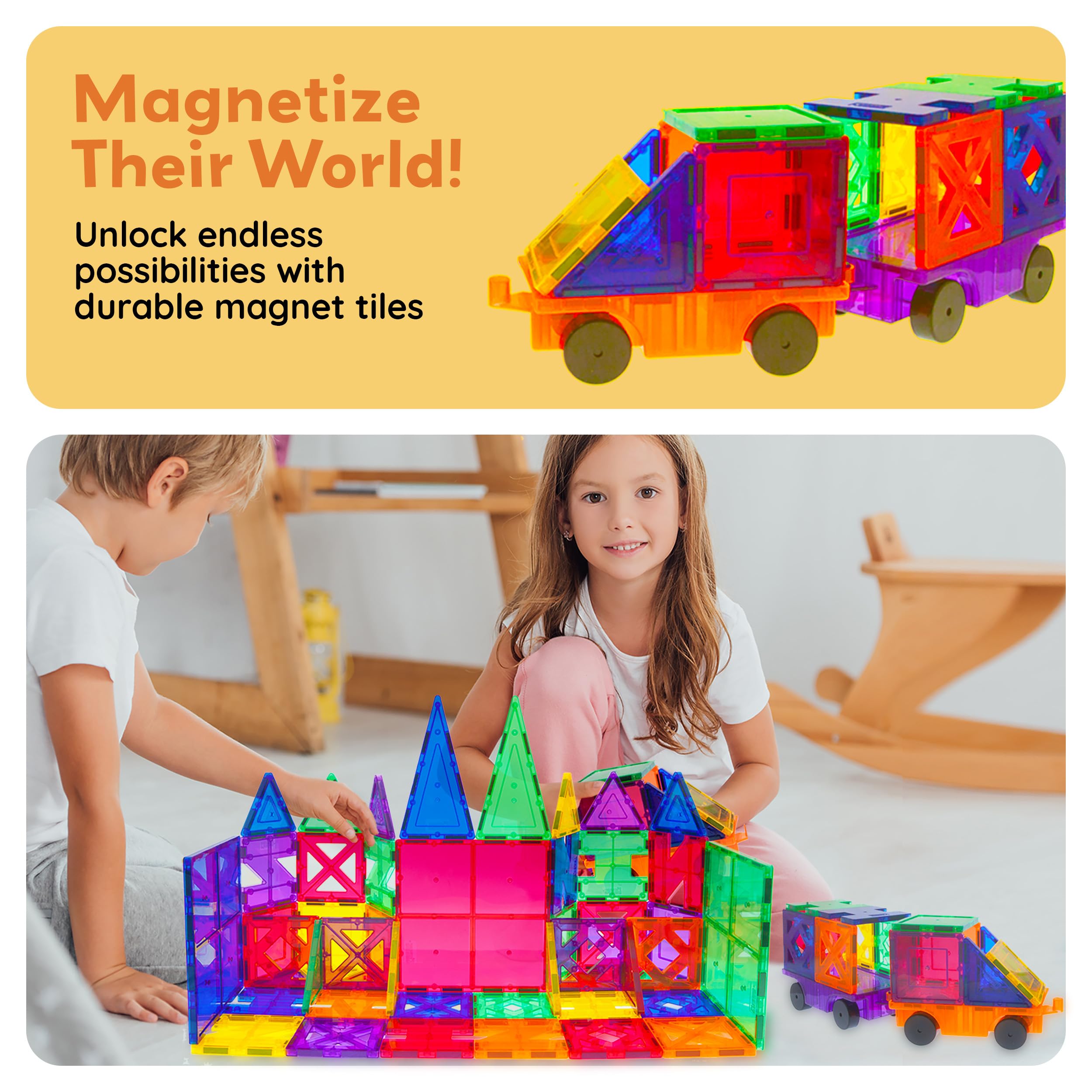 PicassoTiles PT82 educational play highlighting color and shape recognition.