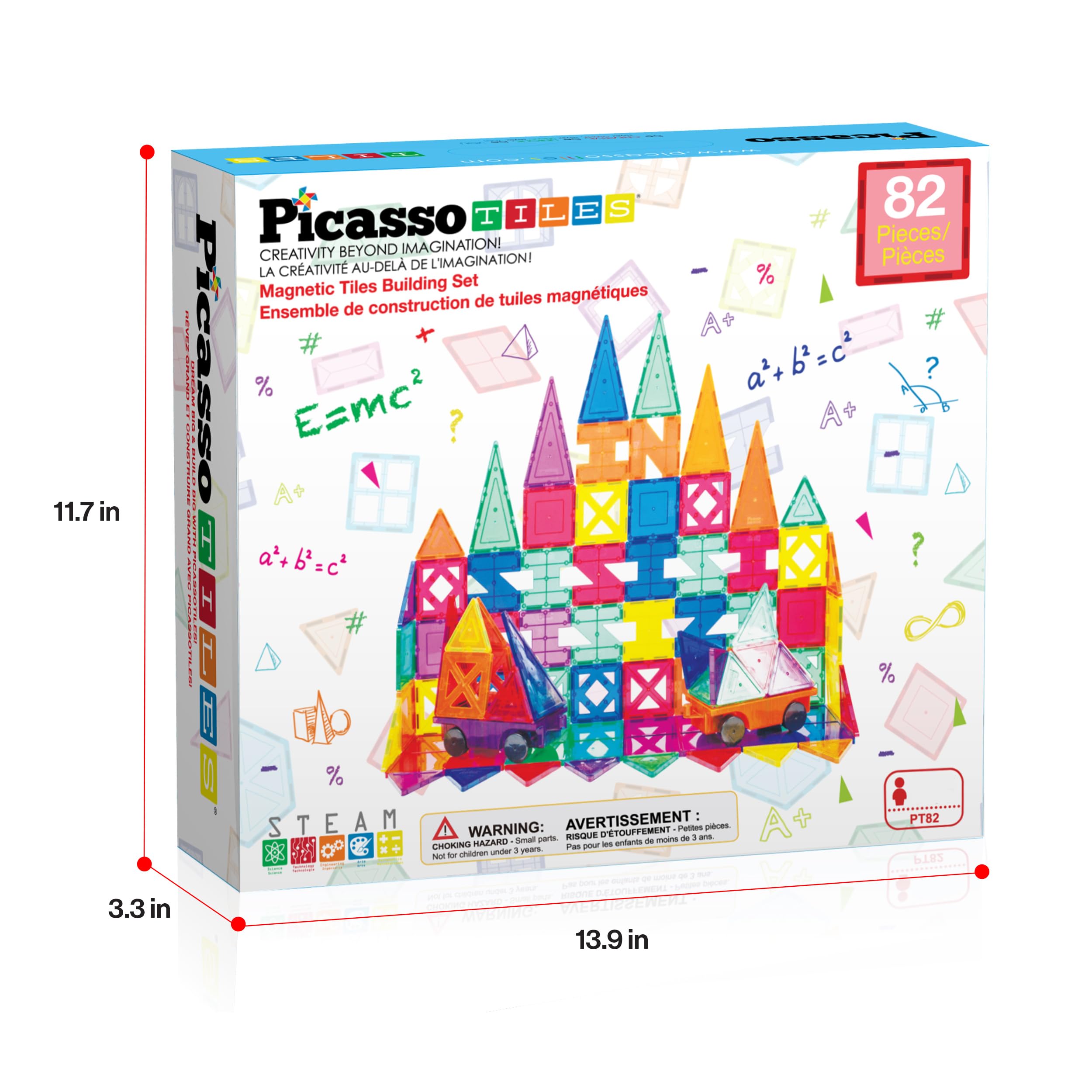 PicassoTiles PT82 compact storage tray simplifies cleanup after play.
