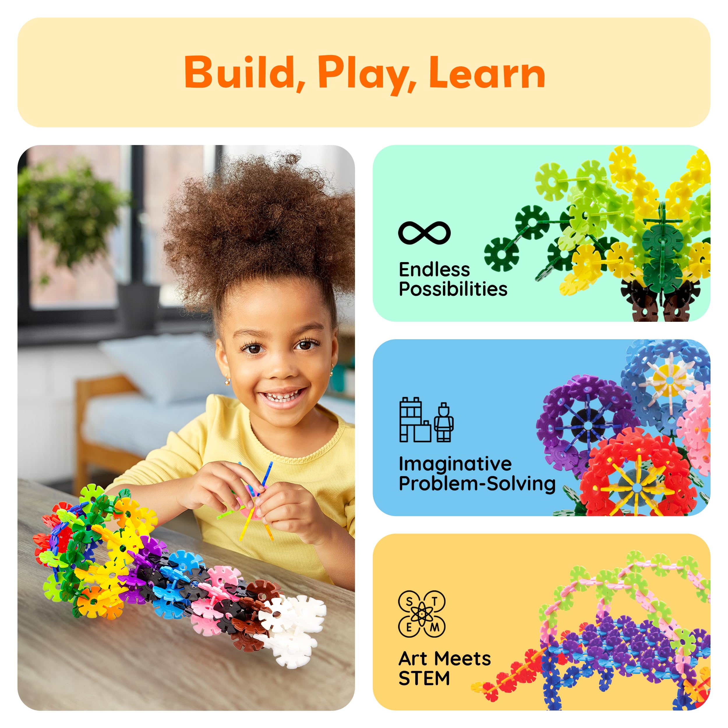 PicassoTiles colorful disc assortment highlights color learning and patterning.