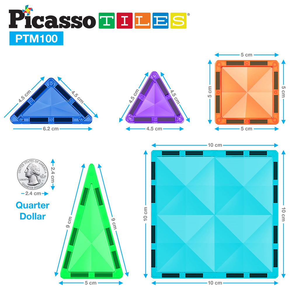 PicassoTiles PTM100 translucent colors spark vibrant creations