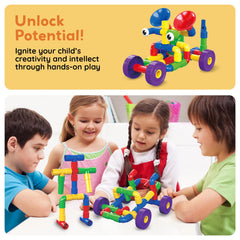 PicassoTiles PTT136 colorful pieces support color recognition and patterning