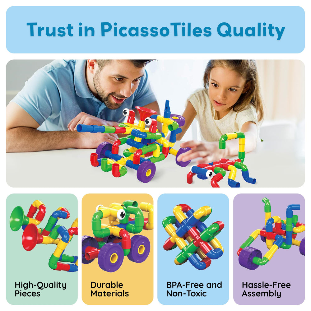 PicassoTiles PTT136 easy-clip system facilitates frustration-free assembly