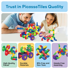 PicassoTiles PTT136 easy-clip system facilitates frustration-free assembly