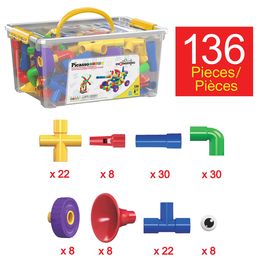 PicassoTiles PTT136 storage container shown for organized, quick setup